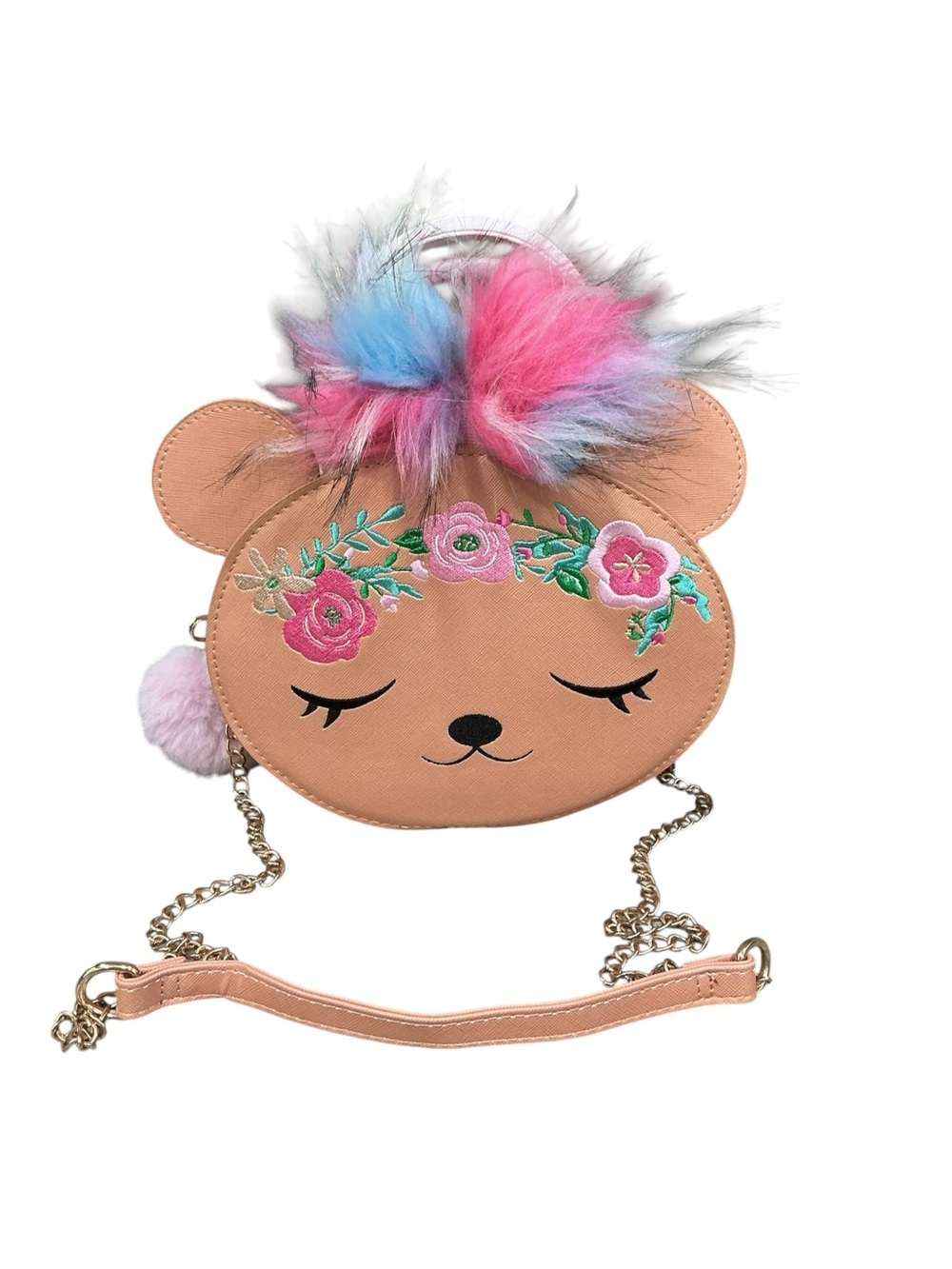 Under One Sky “Beary” Pretty Bashful Bear Shaped Kawaii Cartoon Crossbody Purse